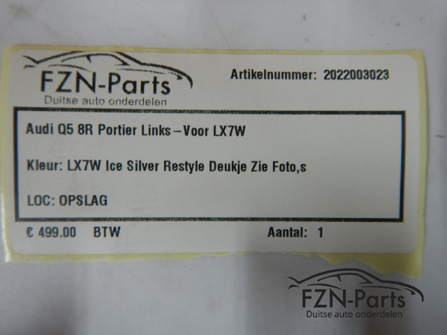 Audi Q5 8R Portier Links-Voor LX7W Zilver