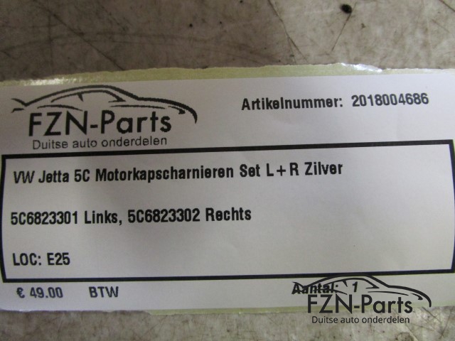 VW Jetta 5C Motorkapscharnieren set L+R Zilver