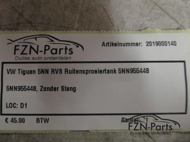 VW Tiguan 5NN RVS Ruitensproeiertank 5NN955448