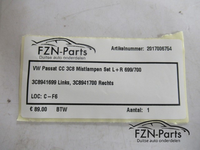 VW Passat CC 3C8 Mistlampen Set L+R 699/700