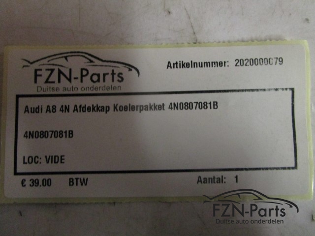 Audi A8 4N Afdekkap Koelerpakket 4N08071081B
