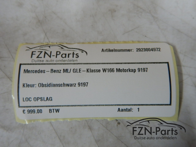 Mercedes-Benz ML Klasse W166 Motorkap 9197