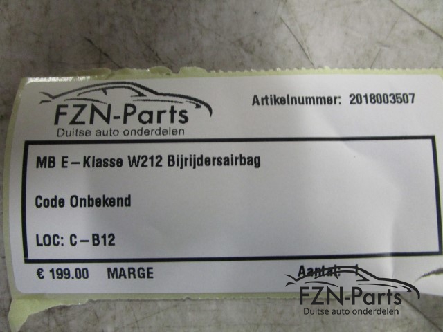 Mercedes-Benz E-Klasse W212 Bijrijdersairbag