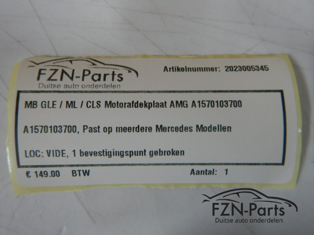 Mercedes-Benz GLE / ML / CLS Motorafdekplaat AMG A1570103700