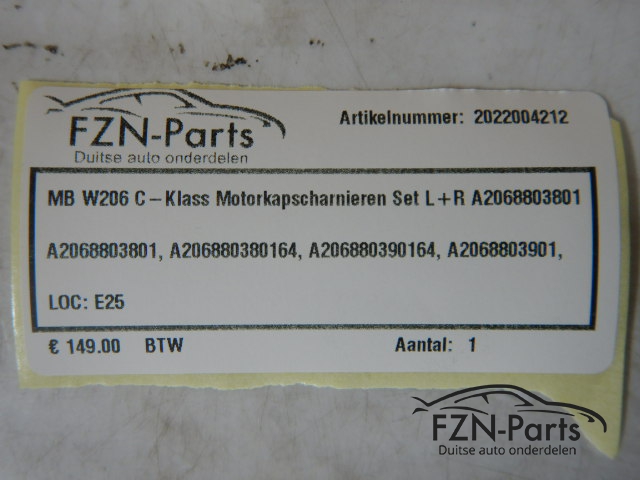 Mercedes-Benz W206 C-Klasse Motorkapscharnieren Set L+R A2068803801