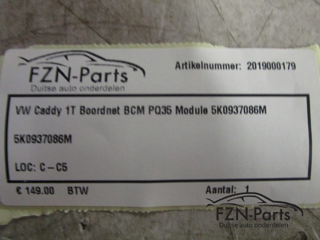 VW Caddy 1T Boordnet BCM PQ35 Module 5K0937086M