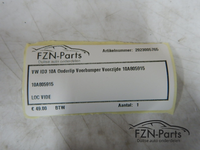 VW ID3 10A Onderlip Voorbumper Voorzijde 10A805915