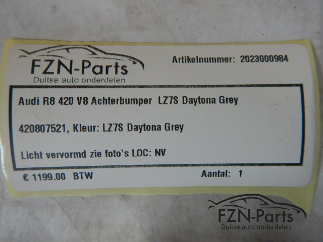 Audi R8 420 V8 Achterbumper LZ7S Daytona Grey