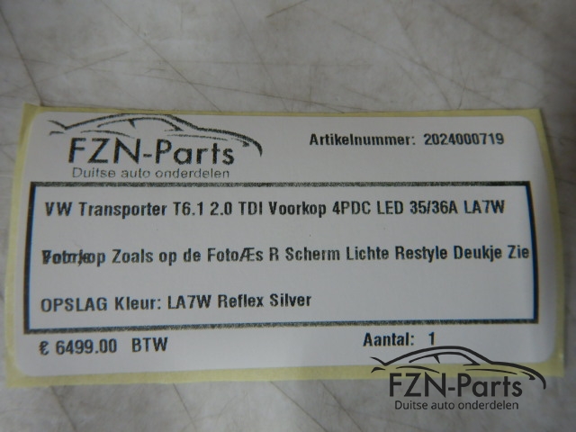 VW Transporter T6.1 2.0 TDI Voorkop 4PDC LED 35/36A LA7W