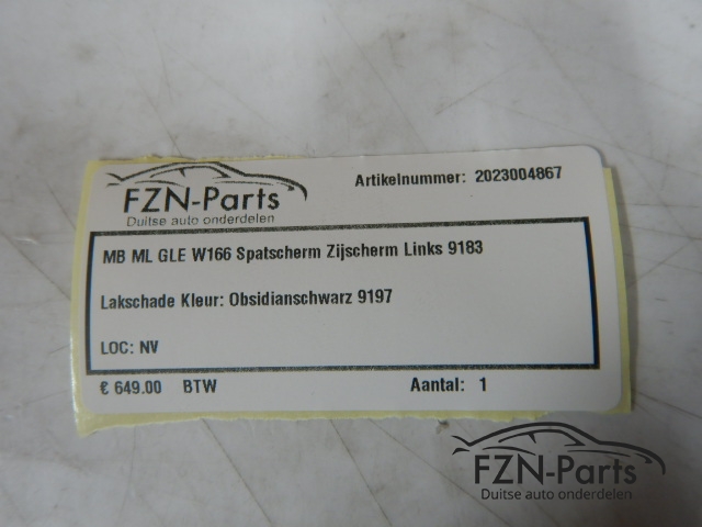 Mercedes Benz ML W166 Spatscherm Zijscherm Links 9183