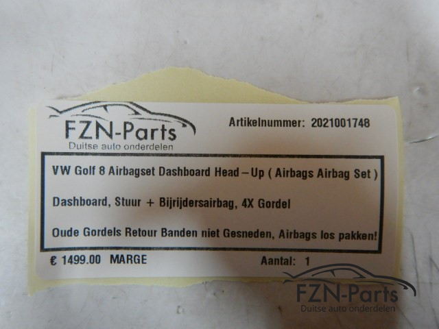 VW Golf 8 Airbagset Dashboard Head-Up ( Airbags Airbag Set )