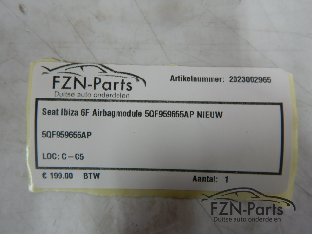 Seat Ibiza 6F Airbagmodule 5QF959655AP NIEUW