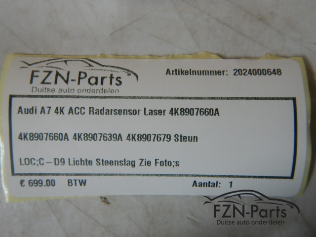 Audi A7 4K ACC Radarsensor Laser 4K8907660A
