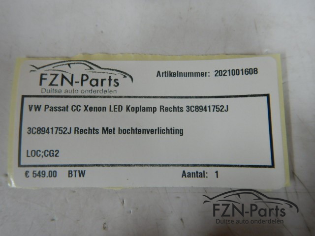 VW Passat CC Xenon LED Koplamp Rechts 3C8941752J