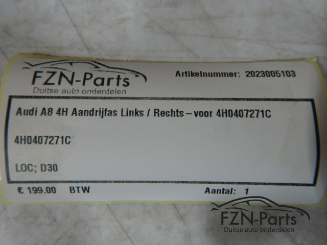 Audi A8 4H Aandrijfas Links / Rechts-Voor 4H0407271C