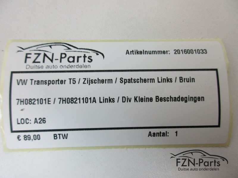 VW Transporter T5 / Zijscherm / Spatscherm Links / Bruin