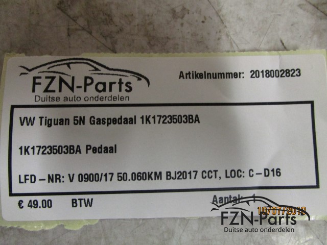 VW Tiguan 5N Gaspedaal 1K1723503BA