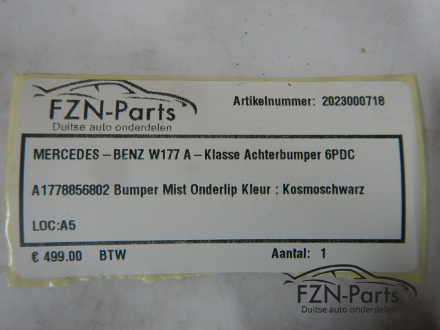 Mercedes-Benz W177 A-Klasse Achterbumper 6PDC