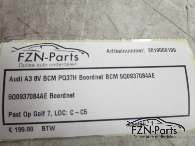 Audi A3 8V BCM PQ37H Boordnet BCM 5Q0937084AE