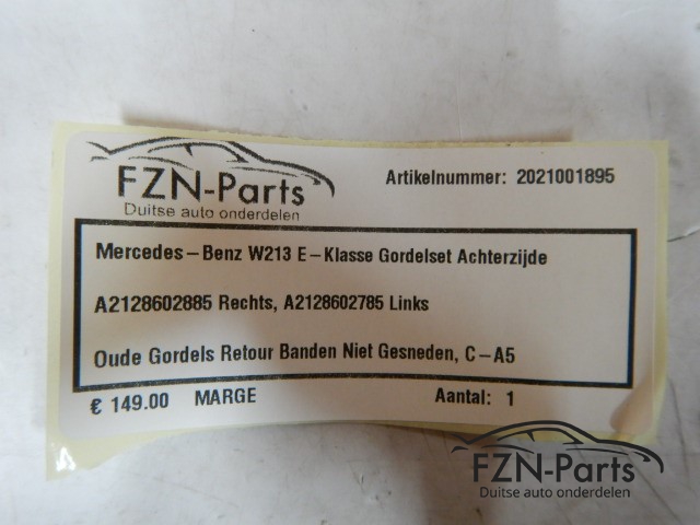 Mercedes-Benz W213 E-Klasse Gordelset Achterzijde