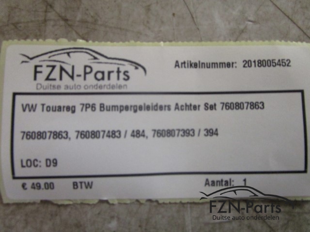 VW Touareg 760 Bumpergeleiders Achter Set 760807863