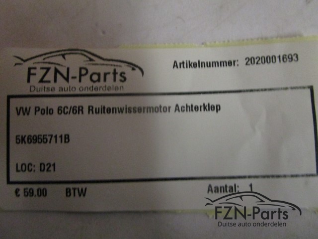 VW Polo 6C/6R Ruitenwissermotor Achterklep