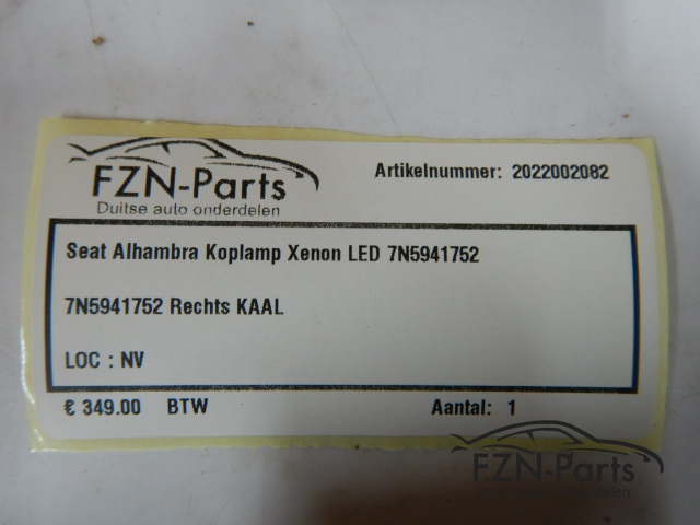 Seat Alhambra Koplamp Xenon LED 7N5941752