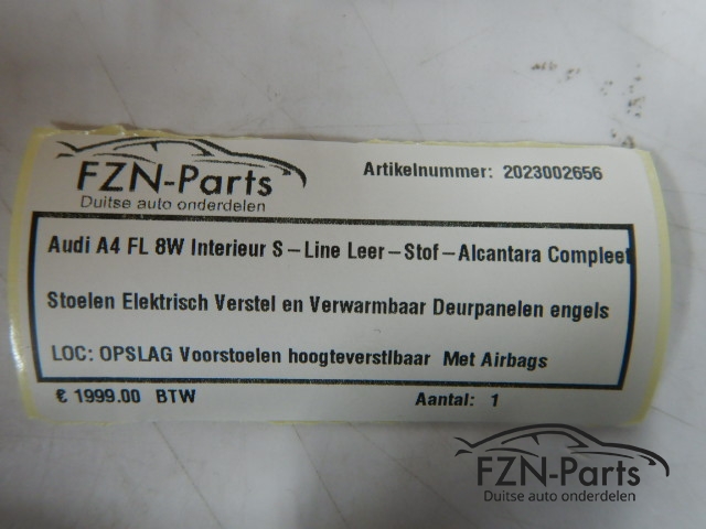 Audi A4 8W Avant Facelift Interieur S-Line Leer-Stof-Alcantara Compleet