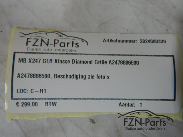 Mercedes Benz X247 GLB Klasse Diamond Grille A2478886500