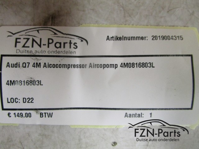 Audi Q7 4M Aircocompressor Aircopomp 4M0816803L