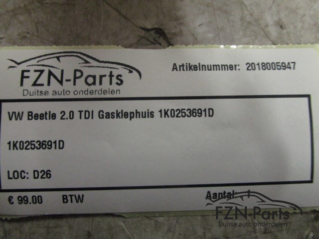 VW Beetle 2.0 TDI Gasklephuis 1K0253691D
