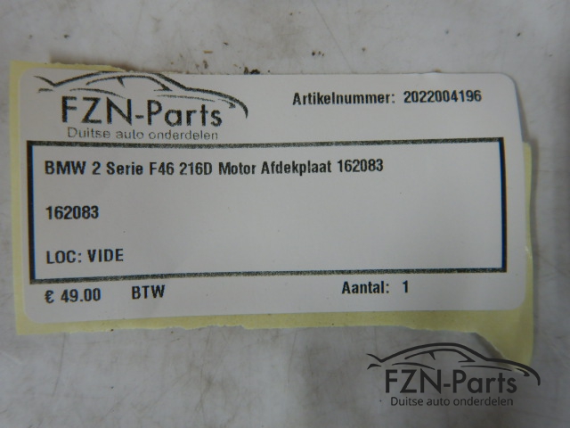 BMW 2-Serie F46 216D Motor Afdekplaat 162083