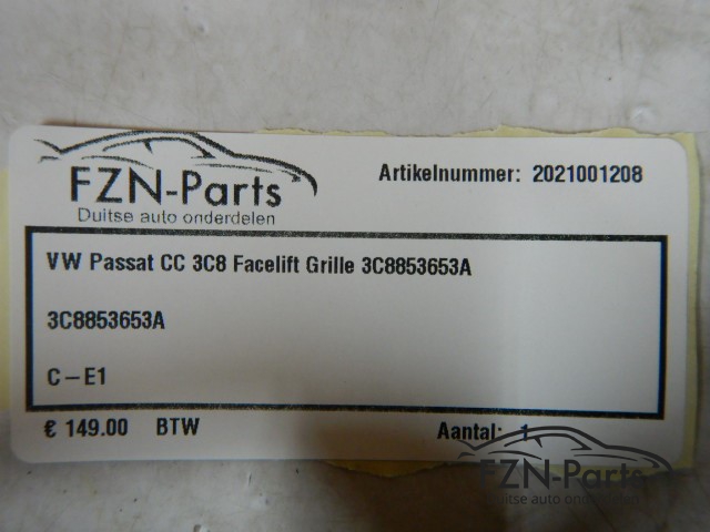 VW Passat CC 3C8 Facelift Grille 3C8853653A