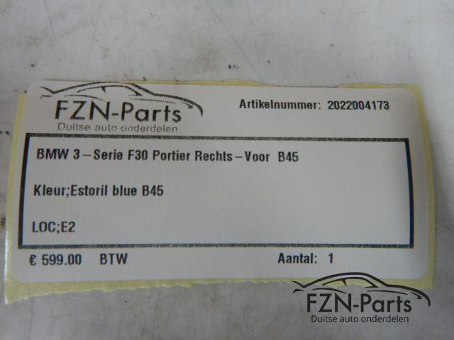 BMW 3-Serie F30 Portier Rechts-Voor B45