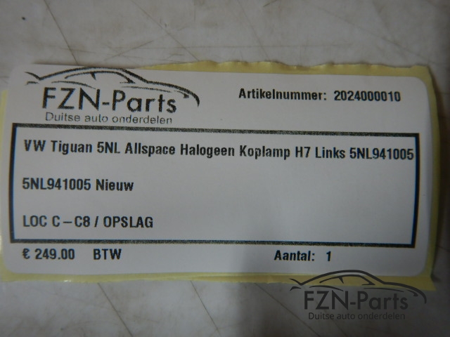 VW Tiguan 5NL Allspace Halogeen Koplamp H7 Links 5NL941005