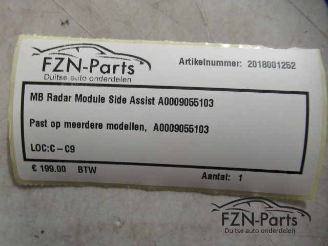 Mercedes-Benz W176 W117 W205 Radar Module Side Assist A0009055103