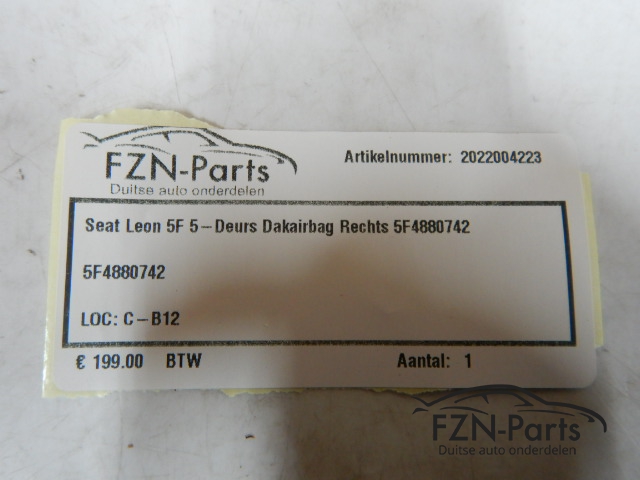 Seat Leon 5F 5-Deurs Dakairbag Rechts 5F4880742