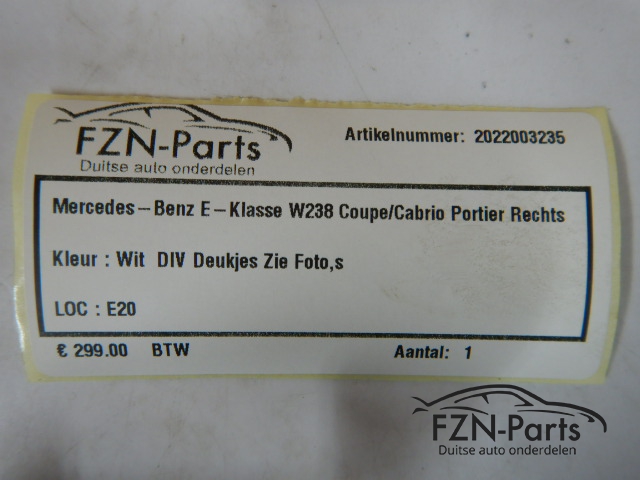 Mercedes - Benz E - Klasse W238 Coupe/Cabrio Portier Rechts