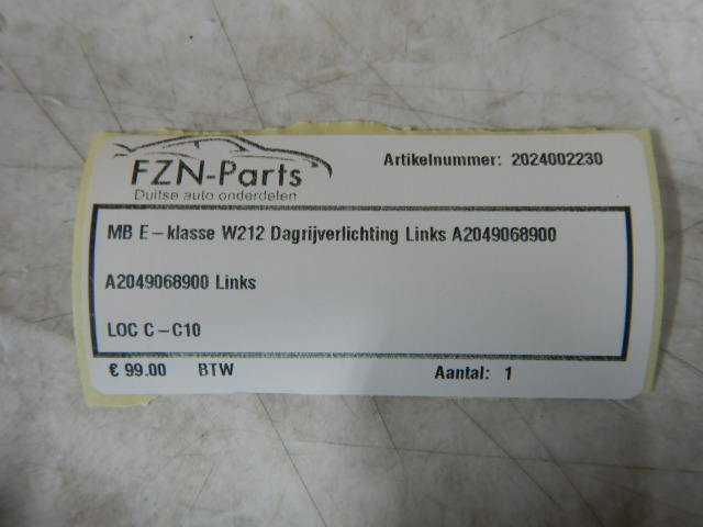 Mercedes-Benz E-Klasse W212 Dagrijverlichting Links A2049068900