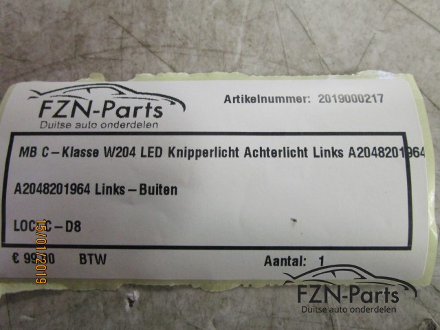 Mercedes-Benz C-Klasse W204 LED Knipperlicht Achterlicht Links A2048201964