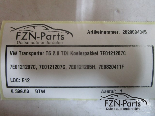 VW Transporter T6 2.0 TDI Koelerpakket 7E0121207C