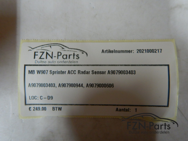 Mercedes Benz W907 Sprinter ACC Radar Sensor A9079003403