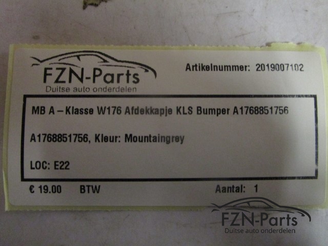 MERCEDES-BENZ A-Klasse W176 Afdekkapje KLS Bumper A1768851756