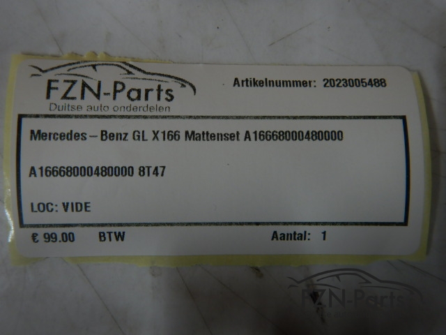 Mercedes Benz GL X166 mattenset A16668000480000