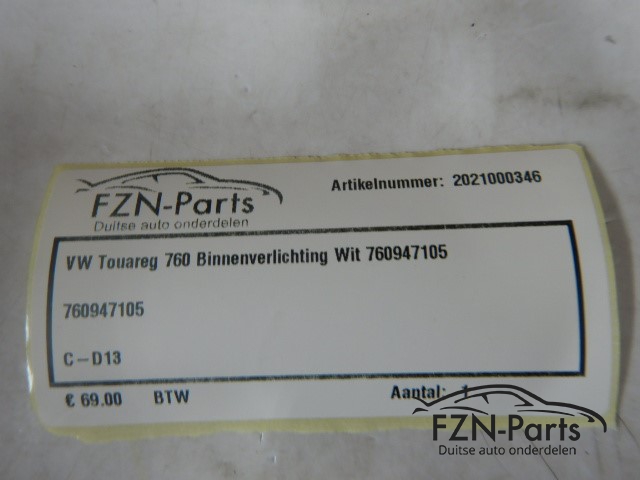 VW Touareg 760 Binnenverlichting Wit 760947105