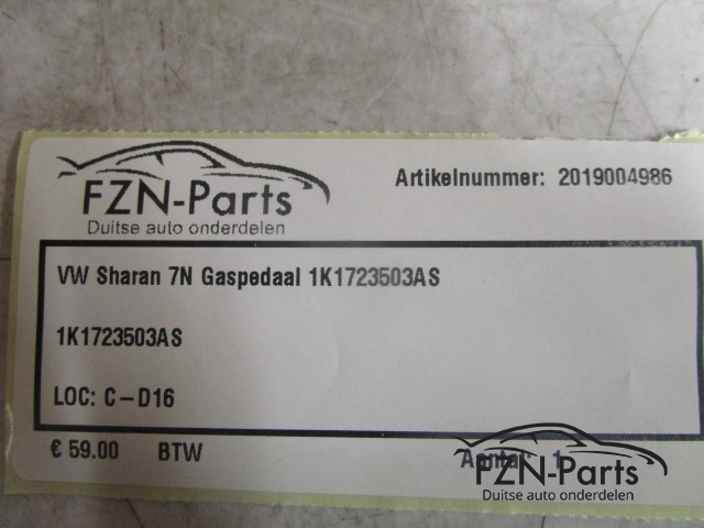 VW Sharan 7N Gaspedaal 1K1723503AS