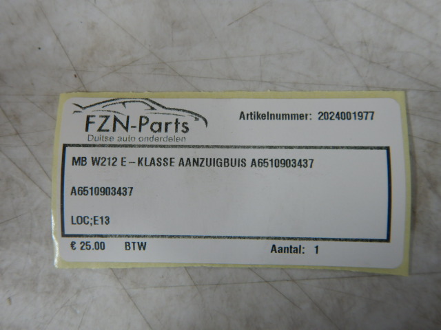 Mercedes-Benz E-Klasse W212 Aanzuigbuis A6510903437