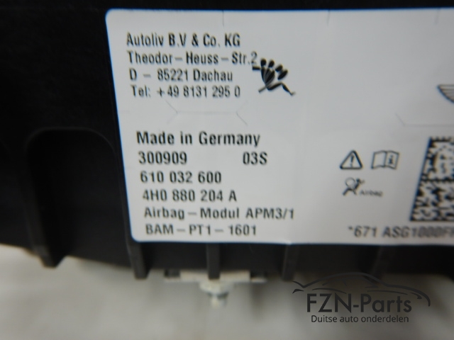 Audi A8 4H Airbagset Dashboard Leer Grijs (airbags Airbag set)