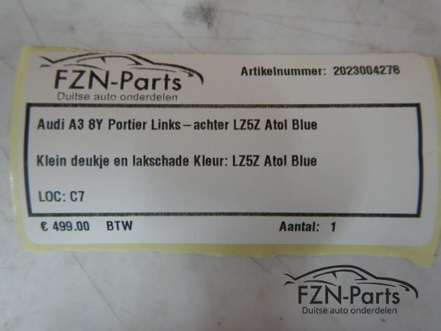Audi A3 8Y Portier Links-achter LZ5L Atol Blue