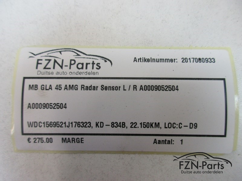 Mercedes-Benz GLA 45 AMG Radar Sensor L/R A0009052504